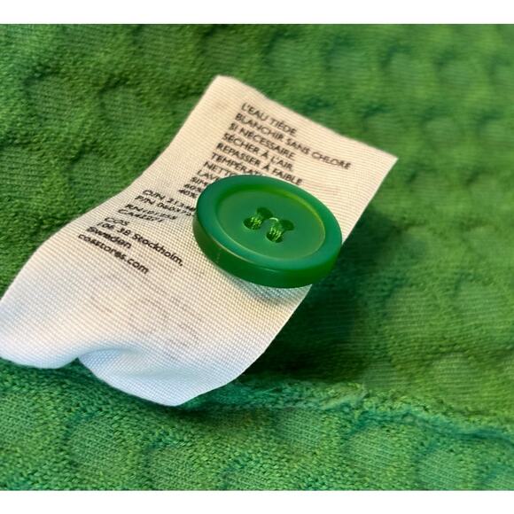 EUC! COS Kelly Green Coat Jacket Cotton Blend A-Line Metal Zipper 2 Pockets S - Picture 10 of 11